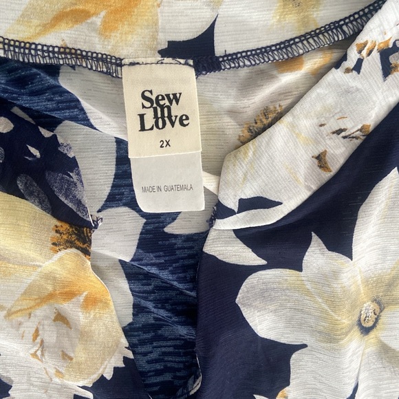 Sew In Love Cream Sheath Dress with V-Neck and long sleeve - Picture 8 of 8